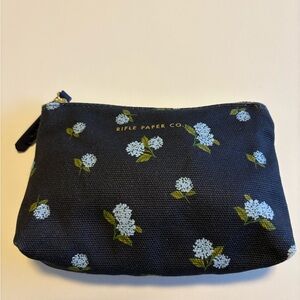 Rifle Paper Co. Navy Hydrangea Small Floral Zip Pouch